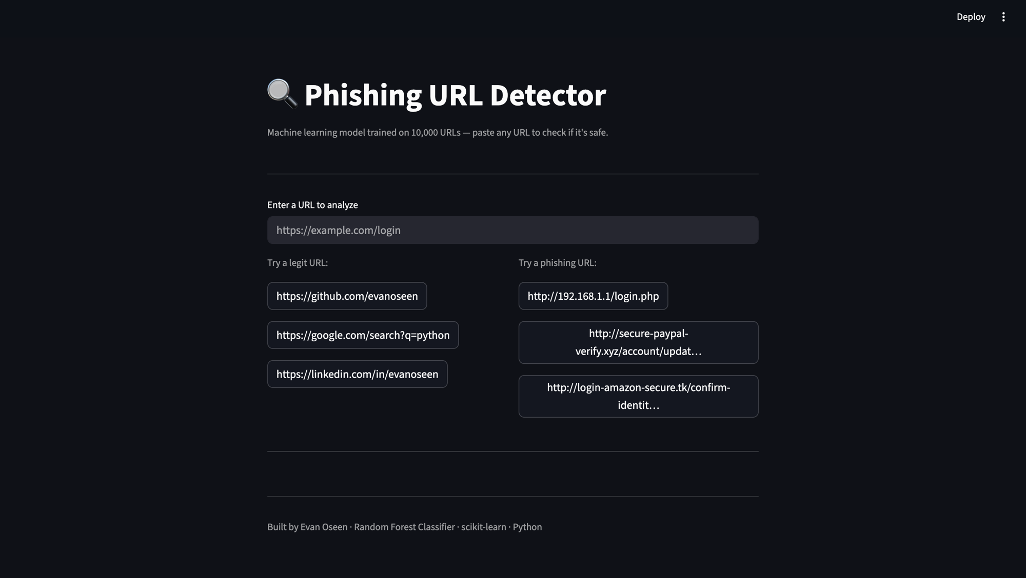 Phishing URL Detector